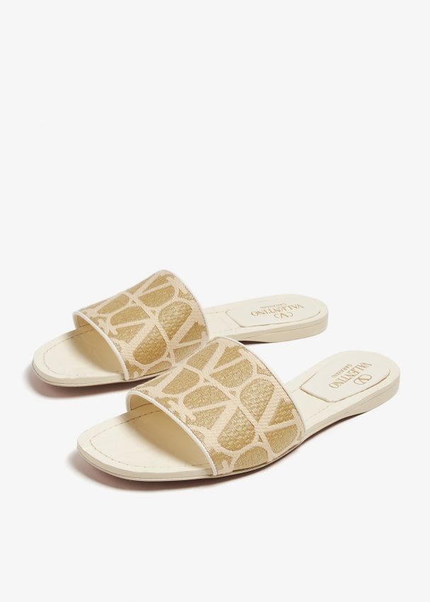 Valentino GaravaniToile Iconographe slide sandals